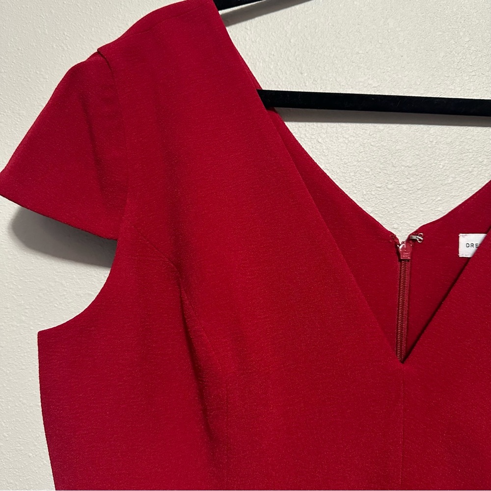 Dress the Population Red V‑Neck Cap Sleeve Midi Dress - Picture 4 of 9